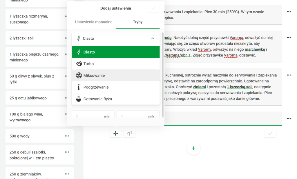 Zmiana przepisu na Thermomix